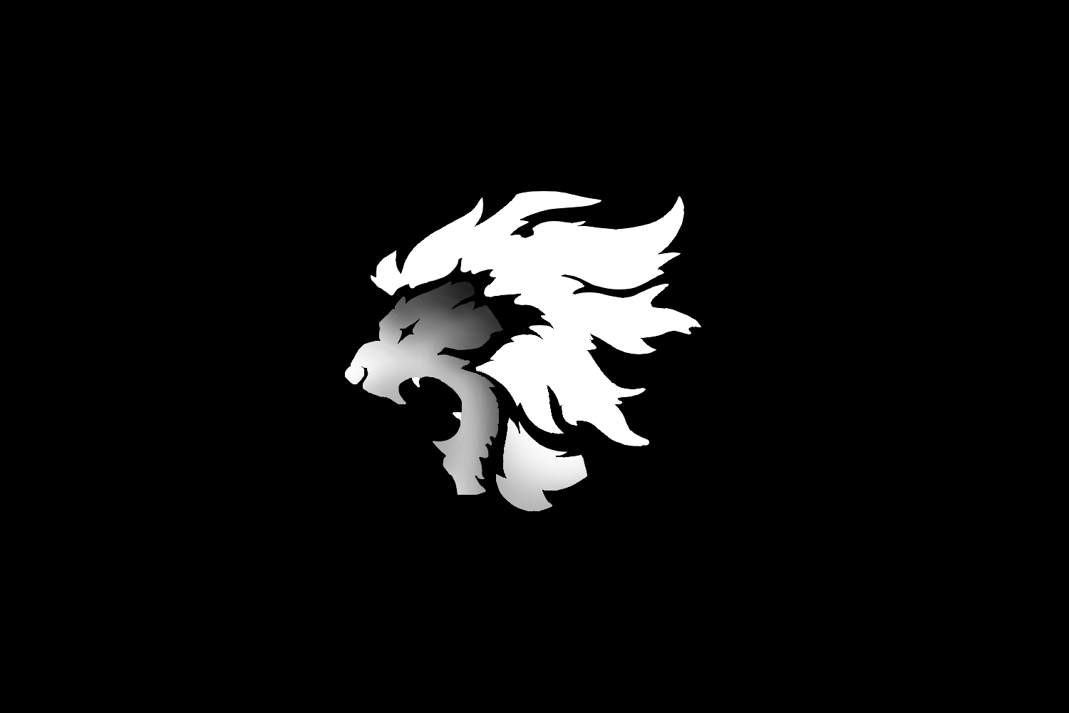 white Lion Logo Minimal Black Wallpaper in high resolution 4k. Features: animal.