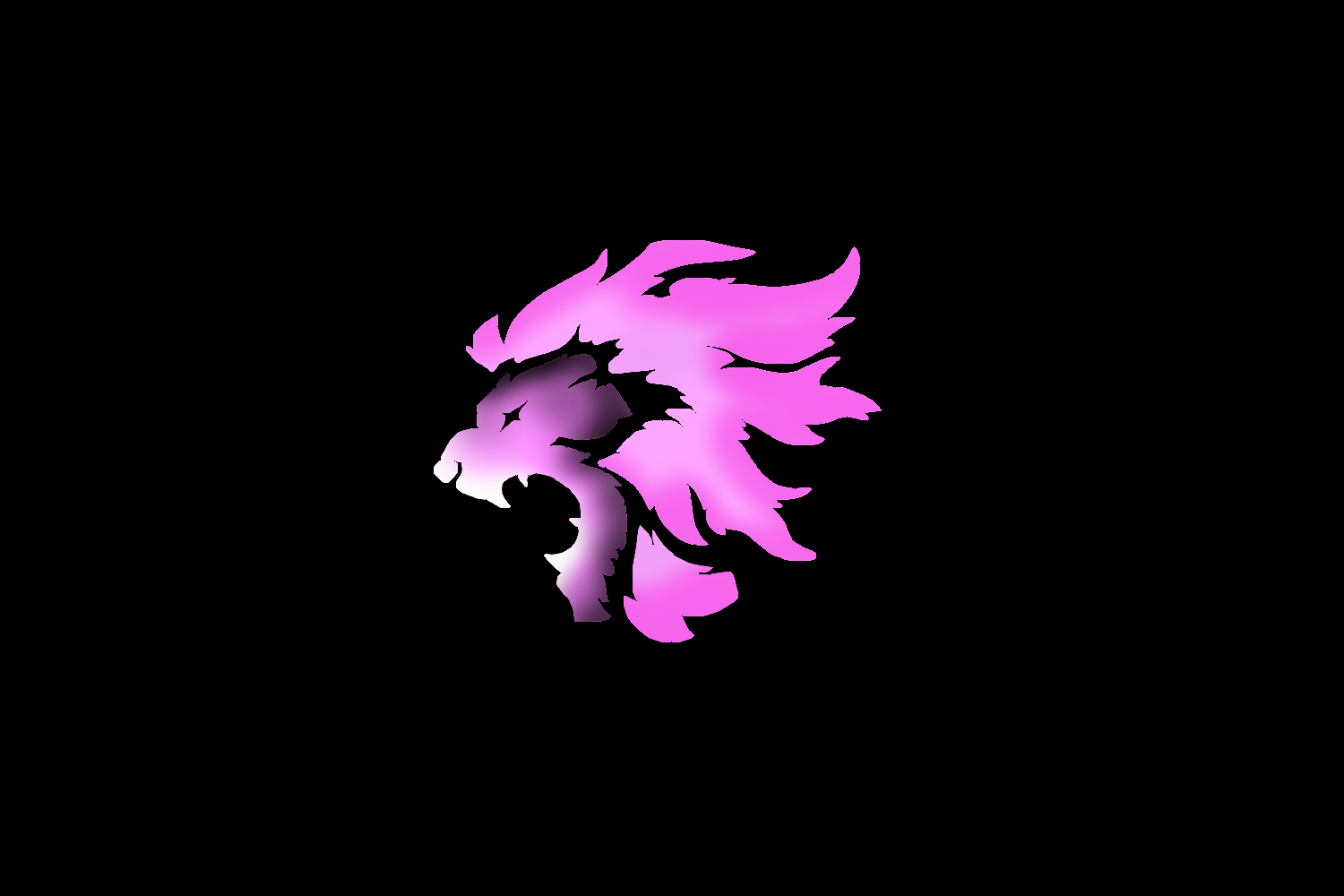 Pink Neon Lion Logo Aesthetic Wallpaper in high resolution 4k. Features: animal.