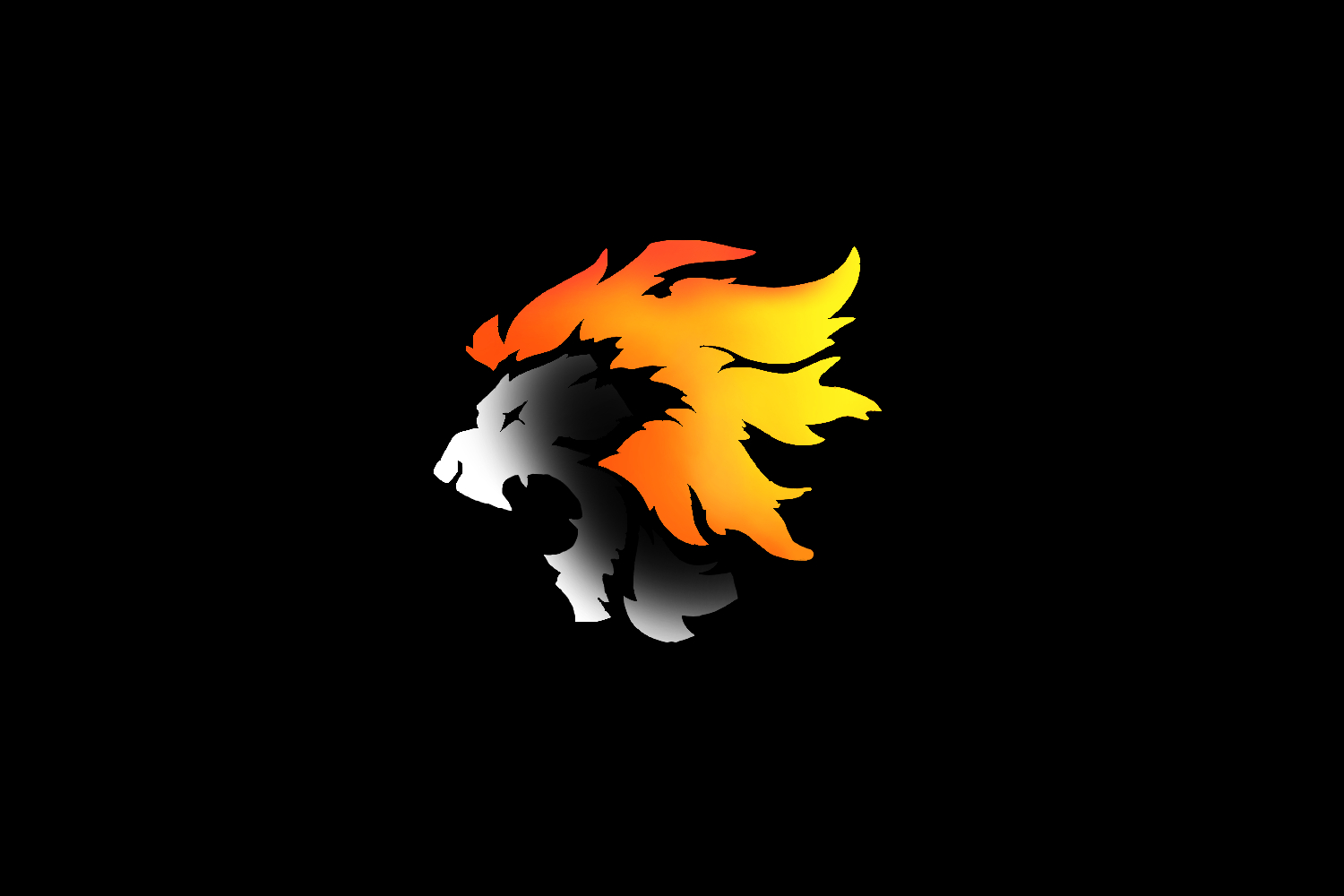 Fire Lion Logo Wallpaper Black Background HD in high resolution 4k. Features: animal.