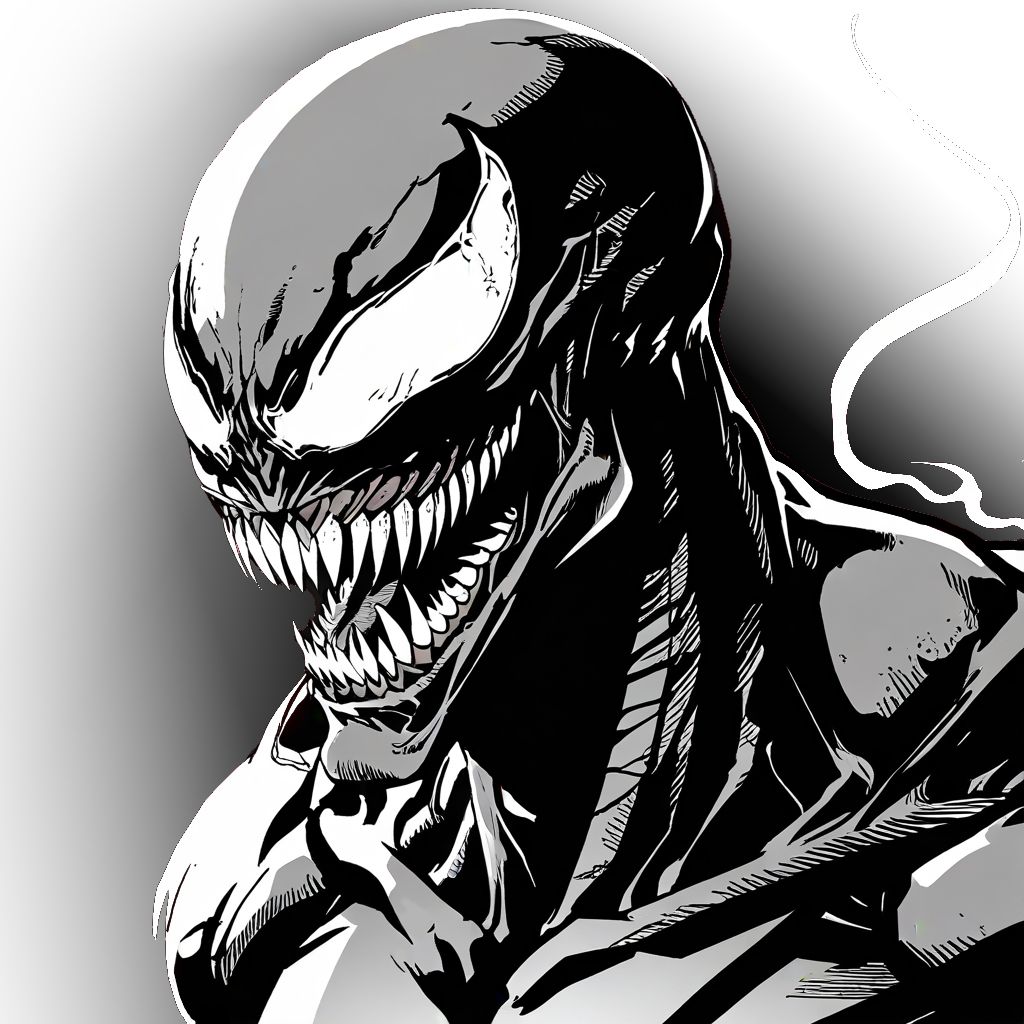 Venom Monochrome Dark Wallpaper for Mobile in high resolution 4k. Features: marvel.