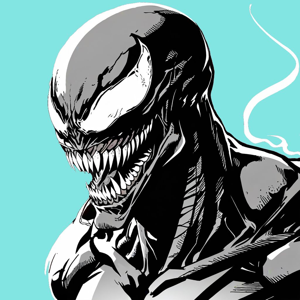 Venom Cyan Background Minimal Wallpaper HD in high resolution 4k. Features: marvel.