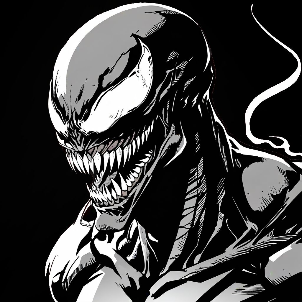Classic Venom Black and White Wallpaper HD in high resolution 4k. Features: marvel.