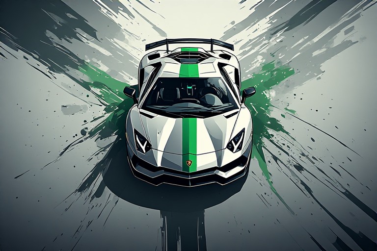 Lamborghini Aventador SVJ Green Stripe Wallpaper HD in high resolution 4k. Features: .