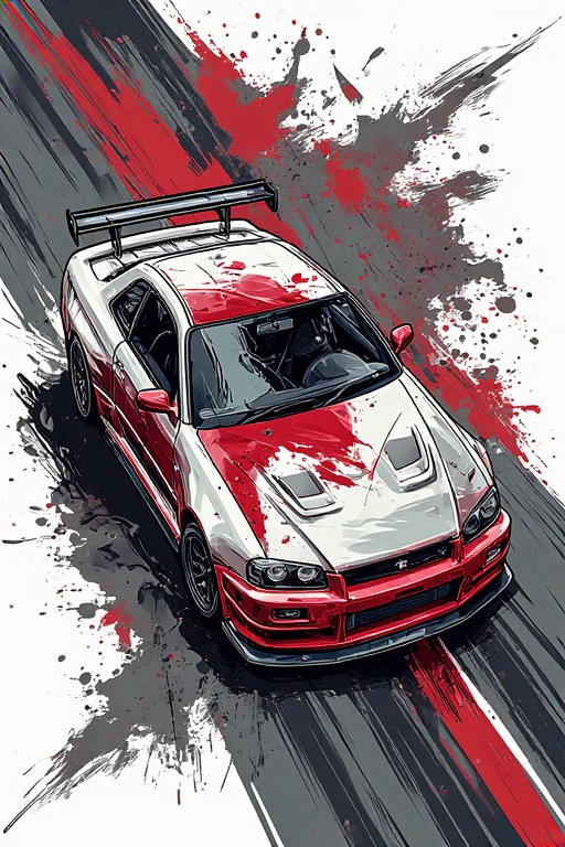 Street Style Nissan Skyline R34 Midnight Drift Wallpaper in high resolution 4k. Features: .