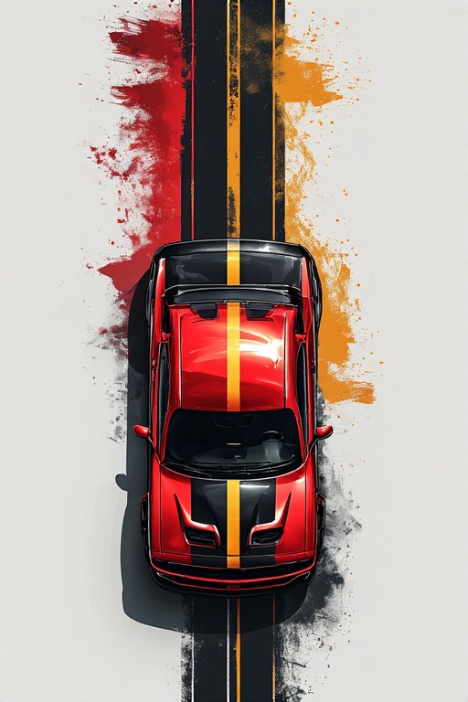 Red Dodge Challenger Mobile Wallpaper in high resolution 4k. Features: car.