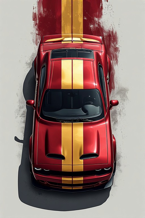 Red Dodge Challenger Abstract Art Background in high resolution 4k. Features: car.