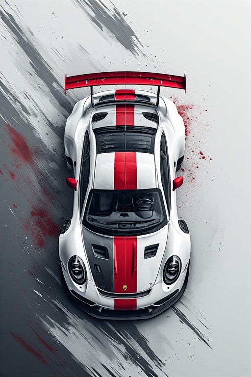 Porsche 911 GT3 RS Red Stripe Mobile Wallpaper in high resolution 4k. Features: car.
