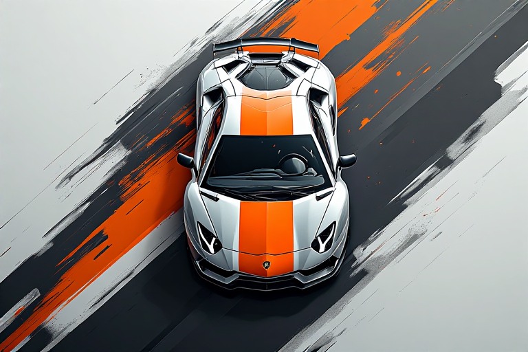 Diagonal Paint Brushstroke Lamborghini Art Wallpaper in high resolution 4k. Features: car.