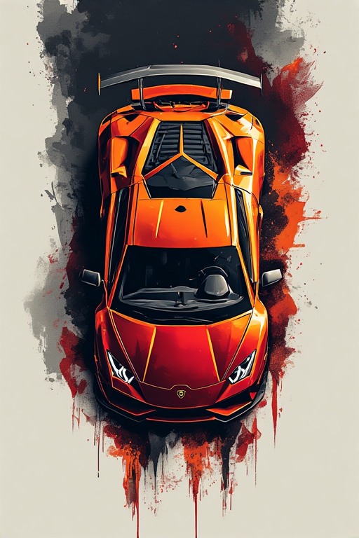 Solid Orange Lamborghini Supercar Phone Wallpaper HD in high resolution 4k. Features: car.