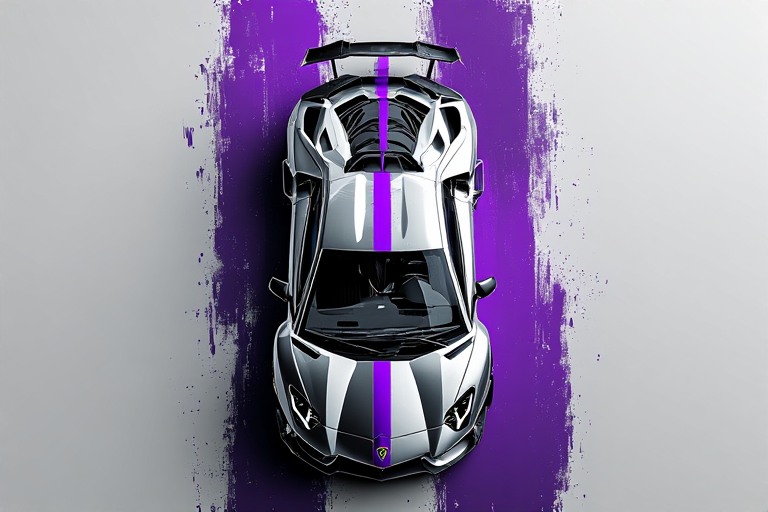 Lamborghini Aventador SVJ Purple Stripe Wallpaper HD in high resolution 4k. Features: car.