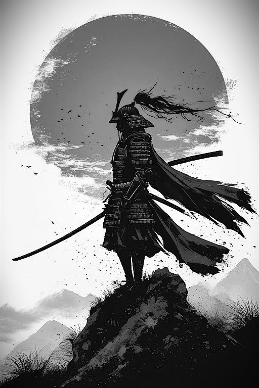 Black and White Samurai Wallpaper  in high resolution 4k. Features: samurai.