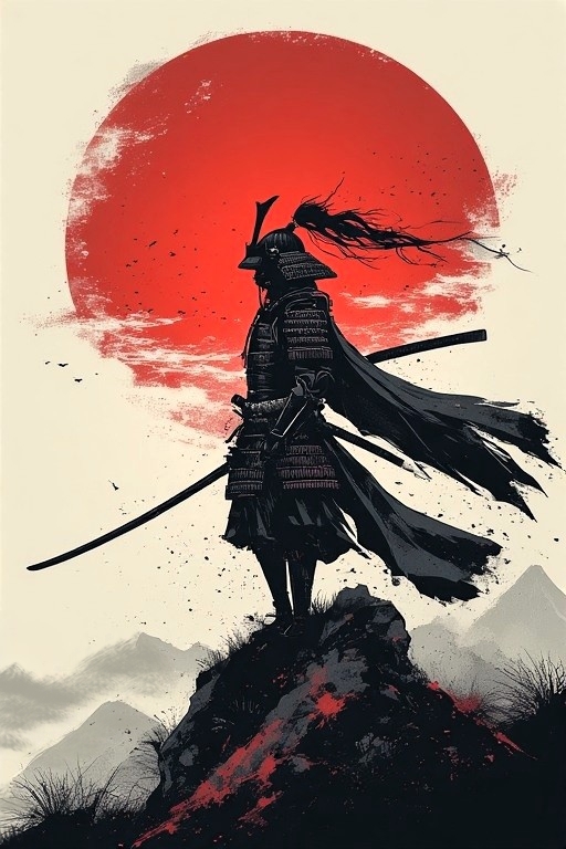 Minimal Samurai Wallpaper  in high resolution 4k. Features: samurai.